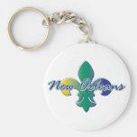 New Orleans Fleur de lis tri Keychain