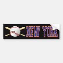 NEW YORK BASEBALL BUMPER STICKER