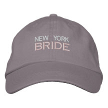 New York Bride cap in cool grey with light Embroidered Hat