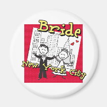 New York Bride Wedding Magnets