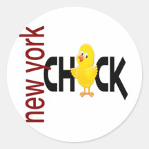 New York Chick 1 Round Stickers