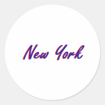 New York City Blue and Red Round Sticker