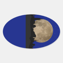 New York city by the moon light Stickers