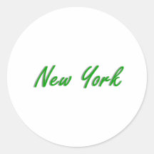 New York City Green and Gray Round Sticker