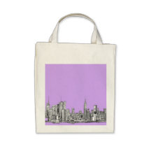 New York city in lilac pink Canvas Bags