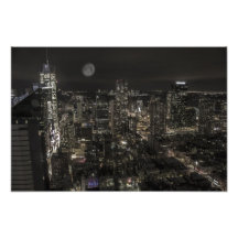 New York City Night Skyline Photo Print