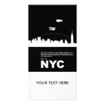 New York City Poster Black Customized Photo Card