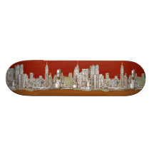 New York city red sepia Skate Board Decks