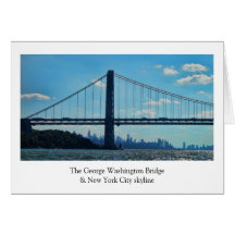 New York City skyline, George Washington Bridge Cards