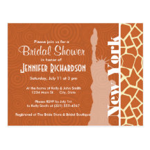 New York; Giraffe; Animal Print Post Cards