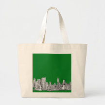 New York green drawing Bag