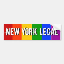 NEW YORK LEGAL GAY MARRIAGE BUMPER STICKER