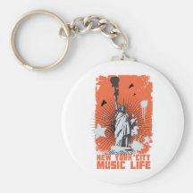 new york liberty music life key chain