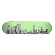 New York lime green Skateboard Deck