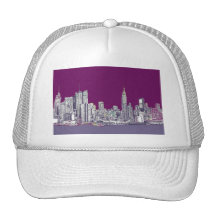 New York NYC purple Trucker Hats