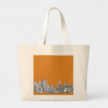 New York skyline orange Bag