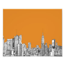 New York skyline orange Photo Art