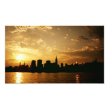 New York Skyline Sunset Photo Art