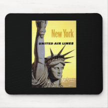 New York United Air Lines Statue Of Liberty Mouse Pads