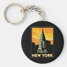 new york united states usa vintage retro travel key chains