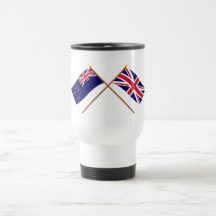 New Zealand and United Kingdom Crossed Flags Mug