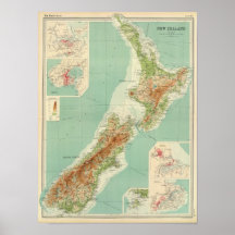 New Zealand Atlas Map Posters