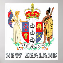 New Zealand Coat of Arms Print