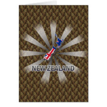 New Zealand Flag Map 2.0 Greeting Card