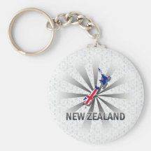 New Zealand Flag Map 2.0 Key Chain