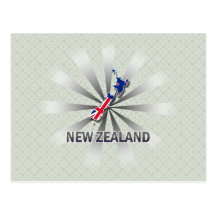 New Zealand Flag Map 2.0 Post Cards