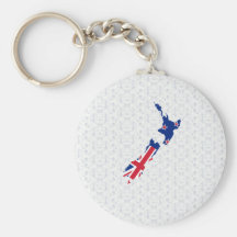 New Zealand Flag Map full size Keychain