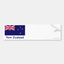 New Zealand Flag with Name Bumper Stickers