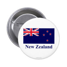 New Zealand Flag with Name Pinback Button