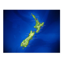 New Zealand Map Postcard