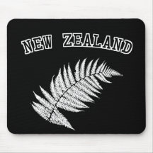 New Zealand Silver Fern Black Mousepad