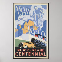 New Zealand Vintage Travel Poster Ad Retro Prints