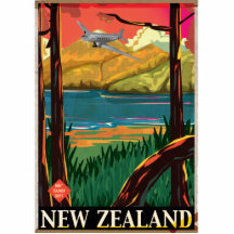 New Zealand Vintage Travel Poster Photo Sculpture