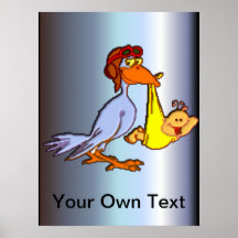 Newborn Baby Arrival - A Stork Delivery Poster