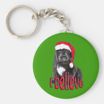 Newf puppy Christmas Key Chains