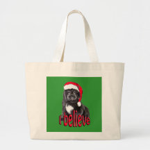 Newf puppy Christmas Tote Bags