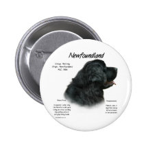 Newfoundland (Black) History Design Pinback Buttons