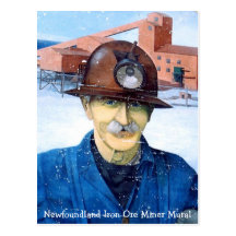 Newfoundland Miner Mural Postcard