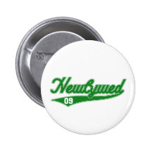 Newlywed '09 (Baseball Script Green) Button