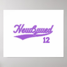 Newlywed 12 (Baseball Script Purple) Posters