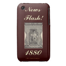 NEWS FLASH! EDISON INVENTS THE PHONOGRAPH iPhone 3 Case-Mate CASE