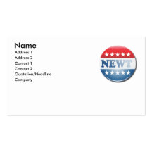 NEWT CAMPAIGN BUTTON BUSINESS CARD TEMPLATES