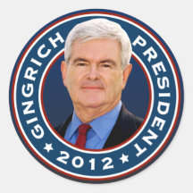 Newt Gingrich Conservative for President Round Stickers