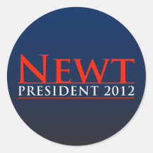 Newt President 2012 Round Stickers