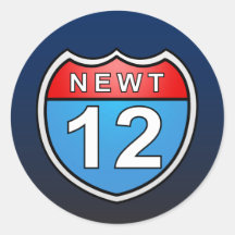 Newt Road to the White House 2012 Round Stickers