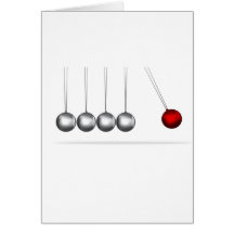 newtons cradle silver balls concept greeting cards